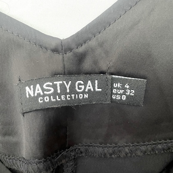 🌻HP🌻NastyGal Collection 0 Black Satin Mini Dress, V-Neck - NWOT - Picture 8 of 10